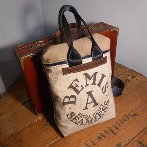 Crossbody Leather Bemis Backpack Vintage Textile "New"